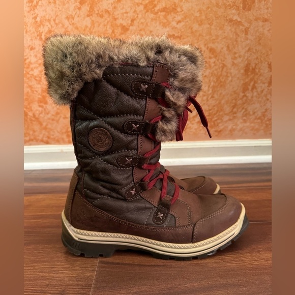 SANTANA CANADA Lace Up Brown Leather Winter Boots Size 40EU 9.5US - Picture 3 of 15